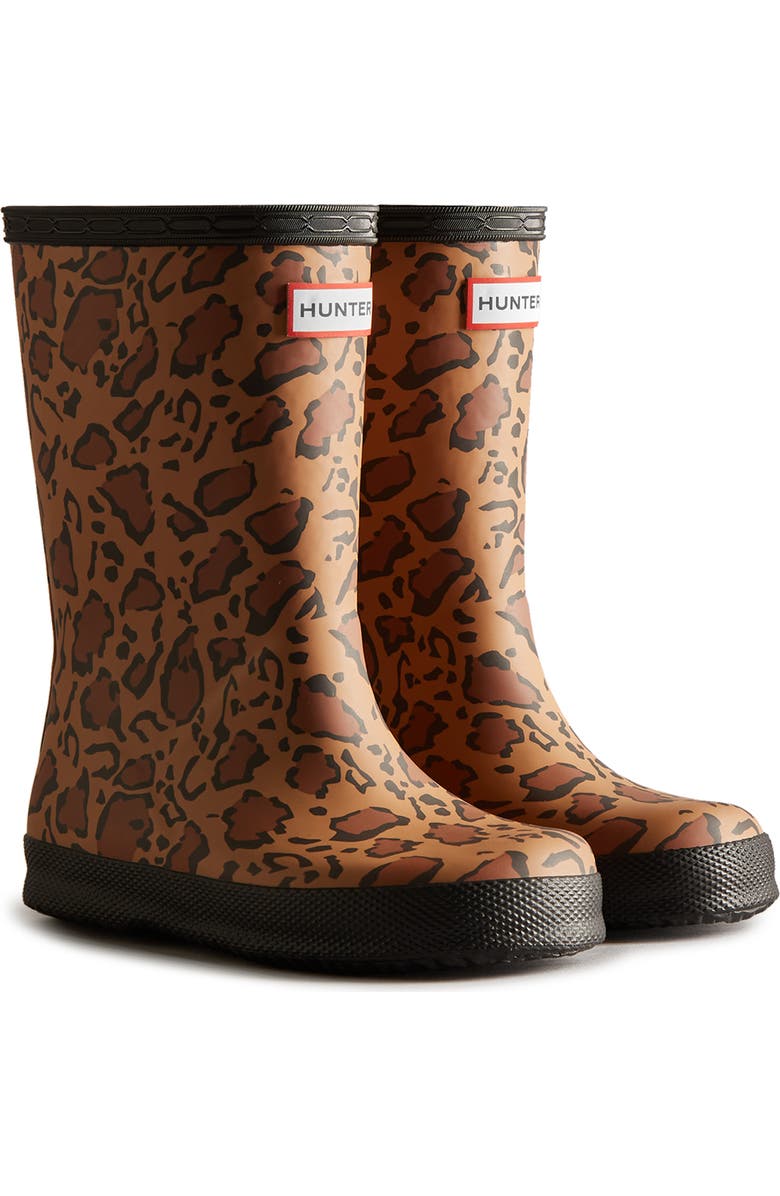 Hunter Kids' First Classic Leopard Print Rain Boot, Main, color,