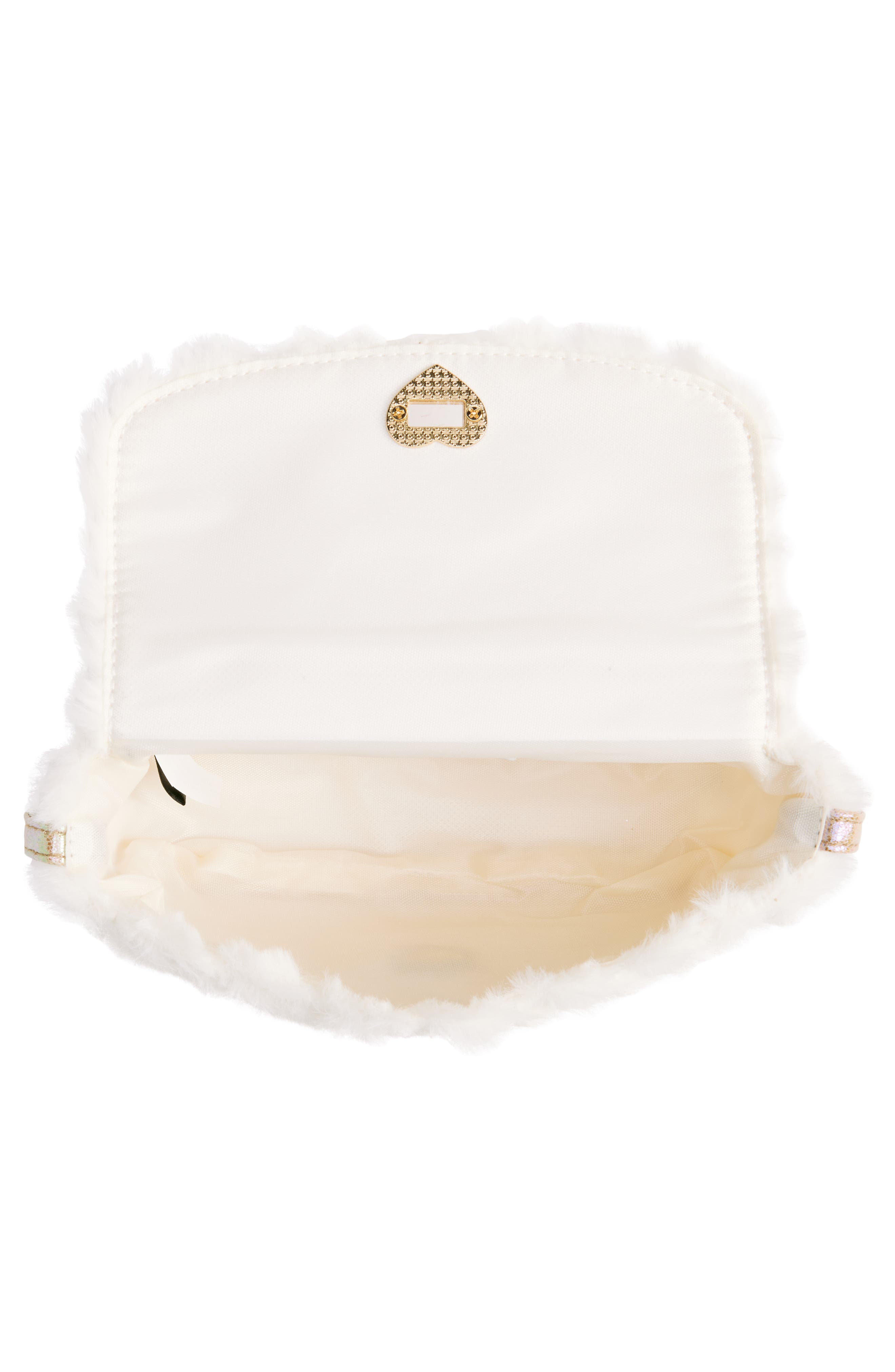 Kids' Quilted Faux Fur Crossbody Bag, Alternate, color, IVORY