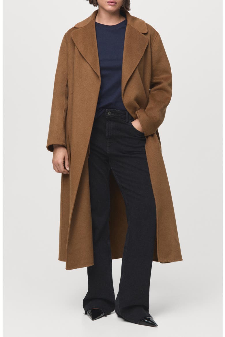 Wool Blend Wrap Coat, Main, color, MEDIUM BROWN