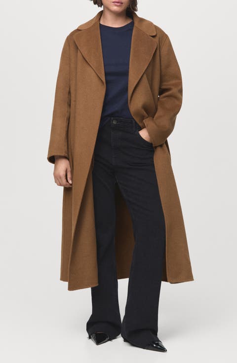 Wool Blend Wrap Coat (Regular & Plus)
