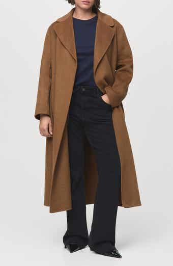 MANGO Wool Blend Wrap Coat