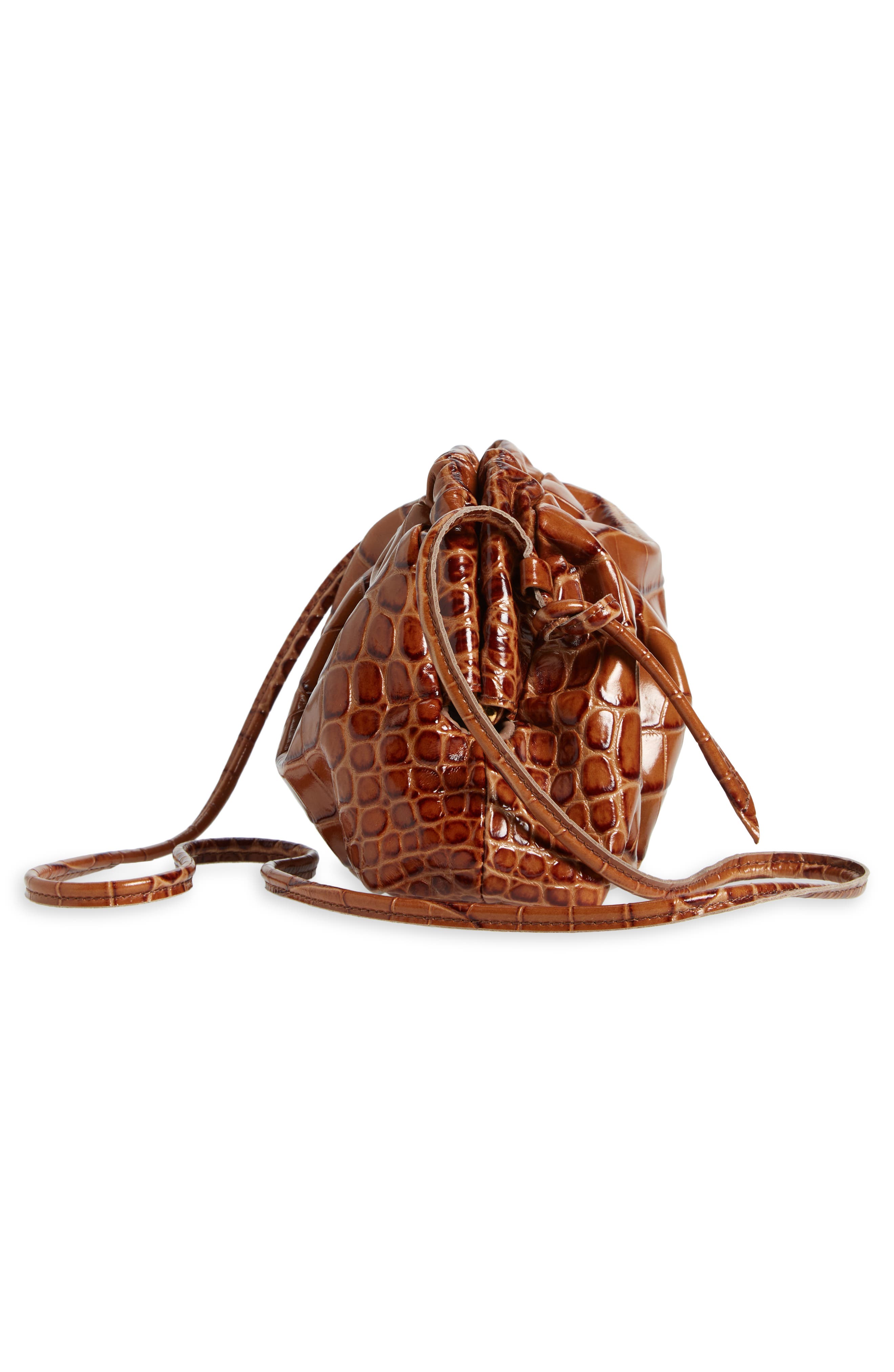 Mansur Gavriel Mini Cloud Croc Embossed Leather Clutch, Alternate, color, 