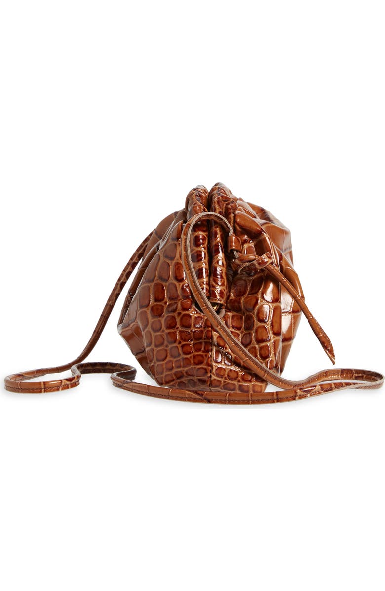 Mansur Gavriel Mini Cloud Croc Embossed Leather Clutch, Alternate, color,