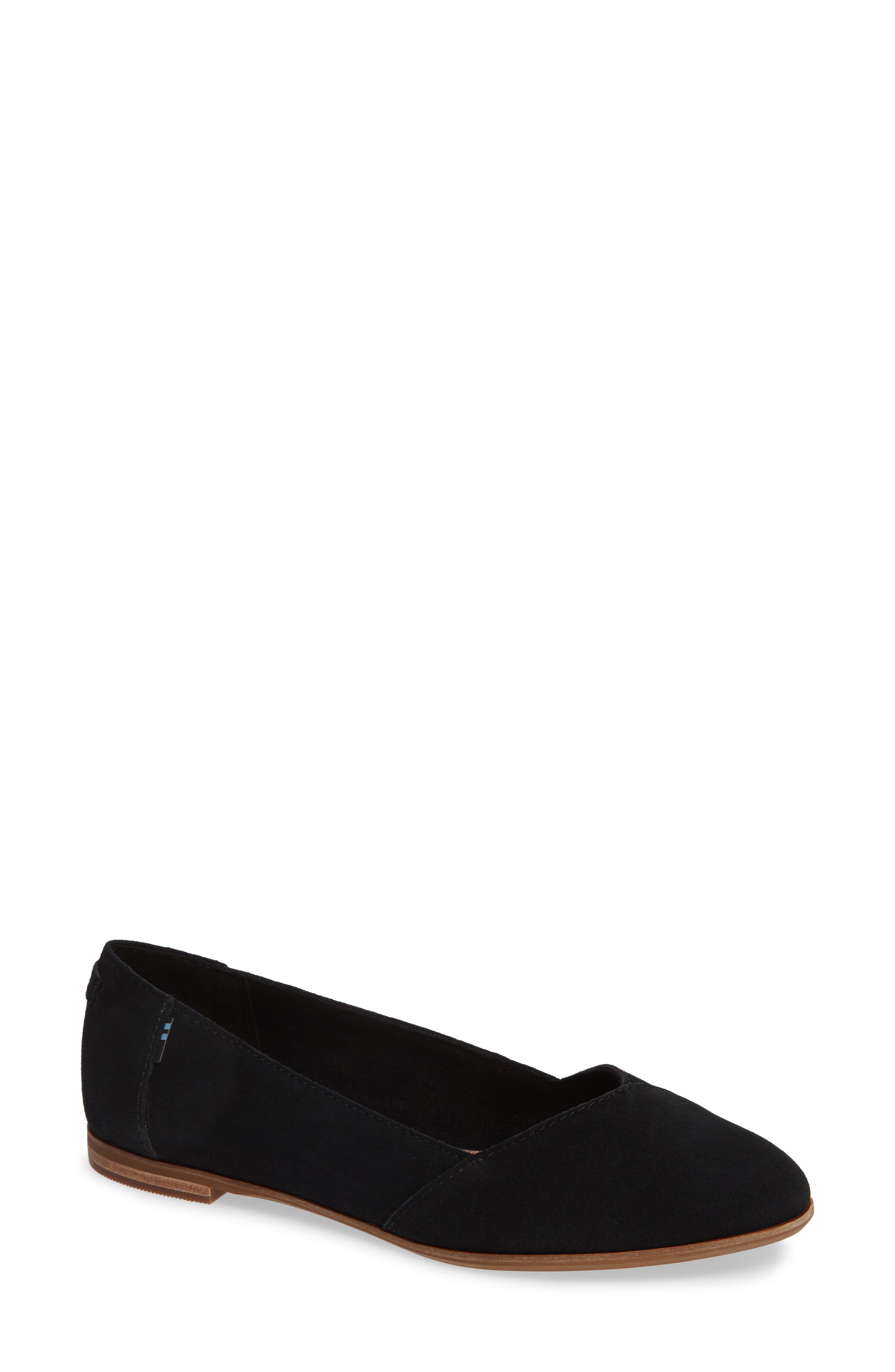 TOMS Julie Almond Toe Flat, Main, color, 