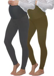 Felina Velvety Soft Maternity Leggings 2 Pack