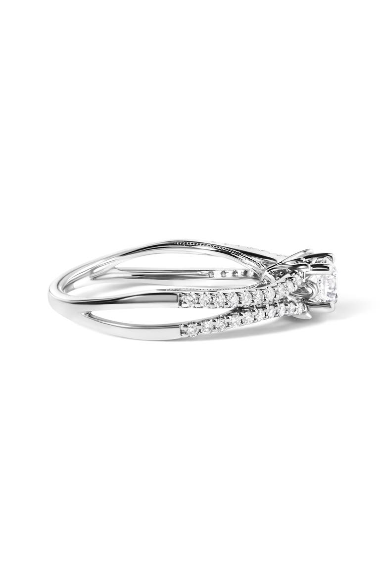 14K White Gold 5/8 Cttw Diamond Split Shank Engagement Ring, Alternate, color, White