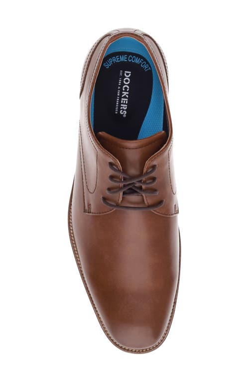 Dockers Mens Braden Plain-toe Dress Lace Up Oxford Shoes In Cognac