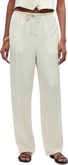 Pintuck Slim Pull-On Pants