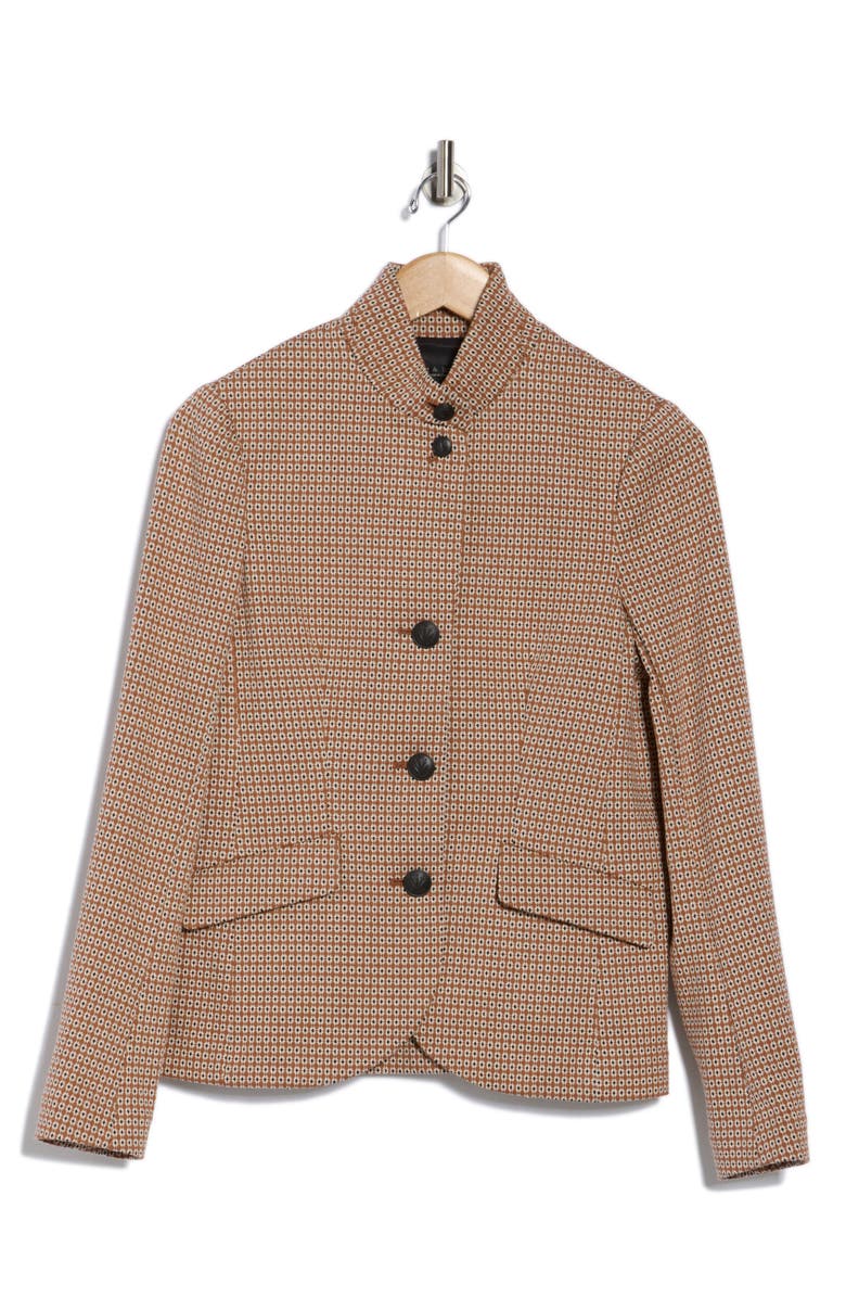 rag & bone Sadie Blazer, Alternate, color, Brown Geometric Print