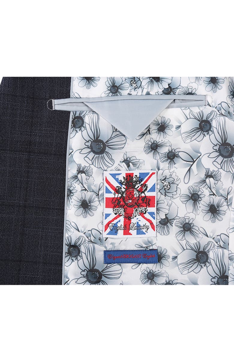 English Laundry Plaid Trim Fit Notch Lapel Two-Piece Suit, Alternate, color, Navy