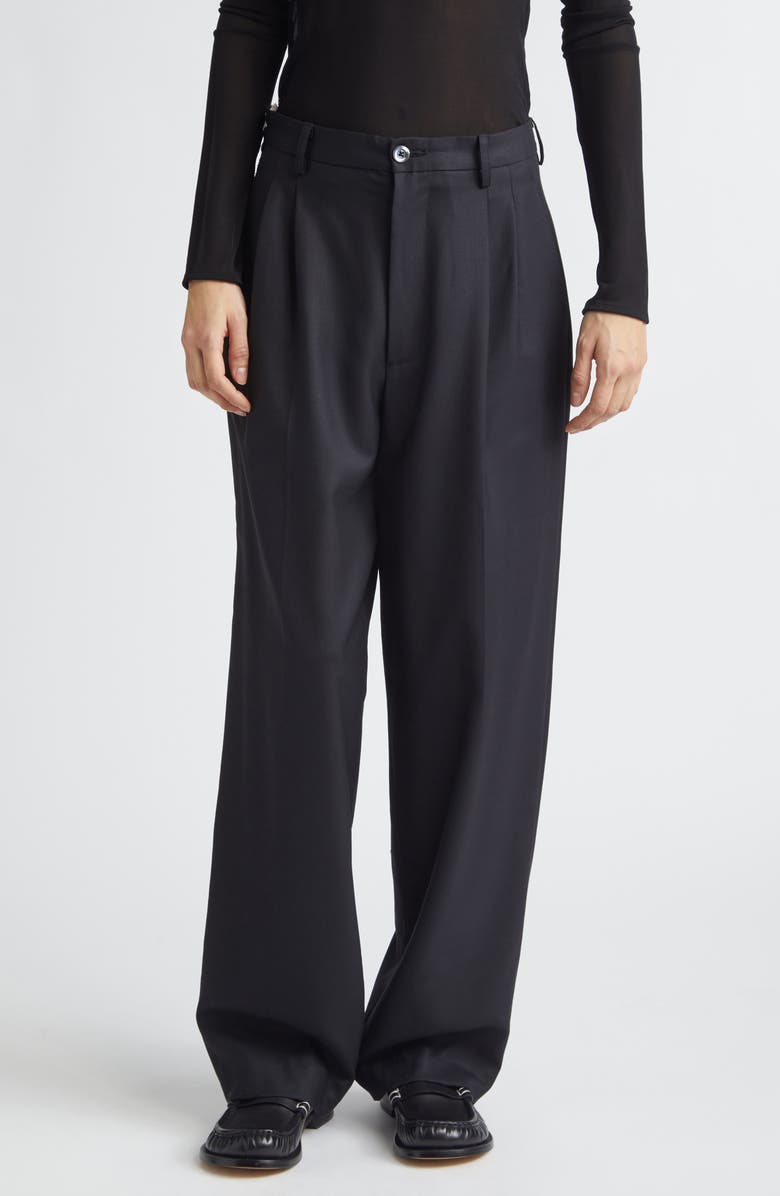 Magliano Double Pleat Wool Pants, Main, color, Black