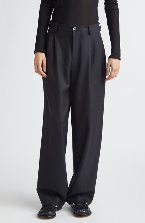 Double Pleat Wool Pants