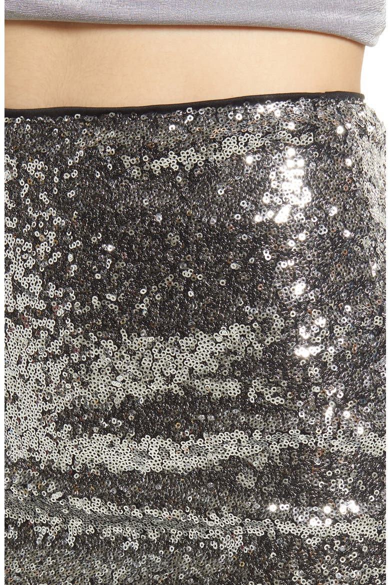 Love Me Now Sequin Miniskirt, Alternate, color, BLACK AND SILVER