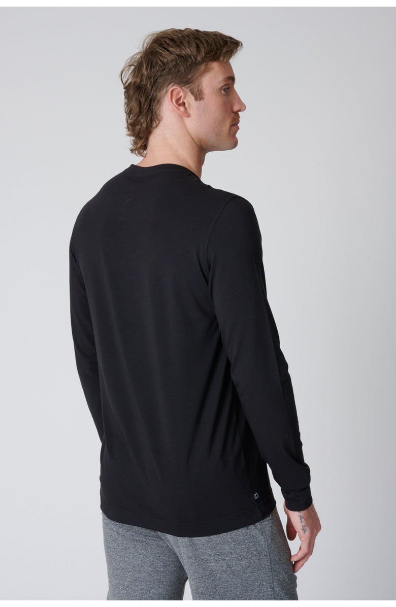 LEISURE LAB Long Sleeve Everyday T-Shirt, Alternate, color, Matte Black