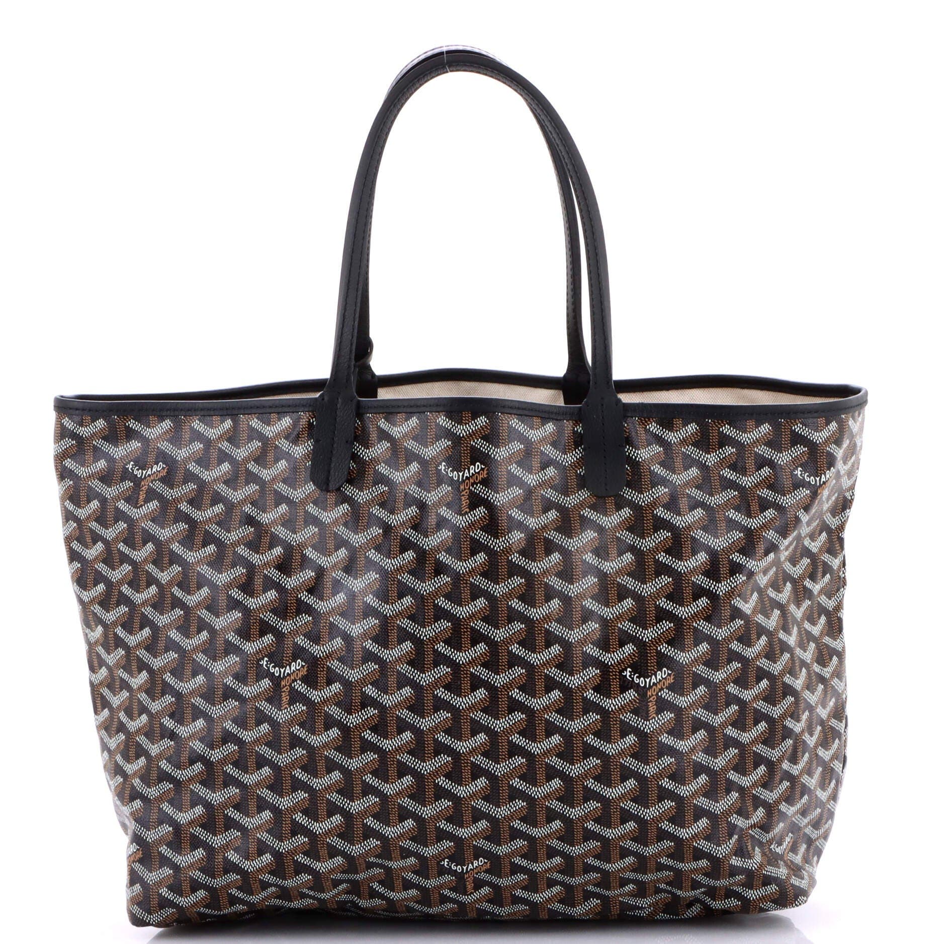 Pre-Owned Goyard Saint Louis Tote Coated Canvas PM, Main, color, Black