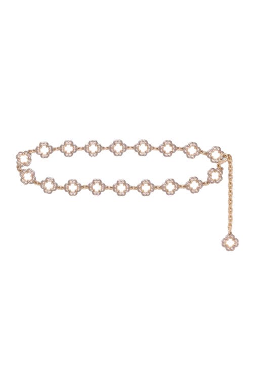 Maje Two-tone Clover Chain Belt In Gold