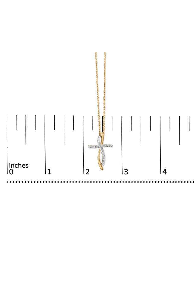 Haus of Brilliance 14K Yellow Gold Plated Sterling Silver 1/4 Cttw Diamond Cross Pendant Necklace, Alternate, color, Yellow Gold Over Silver