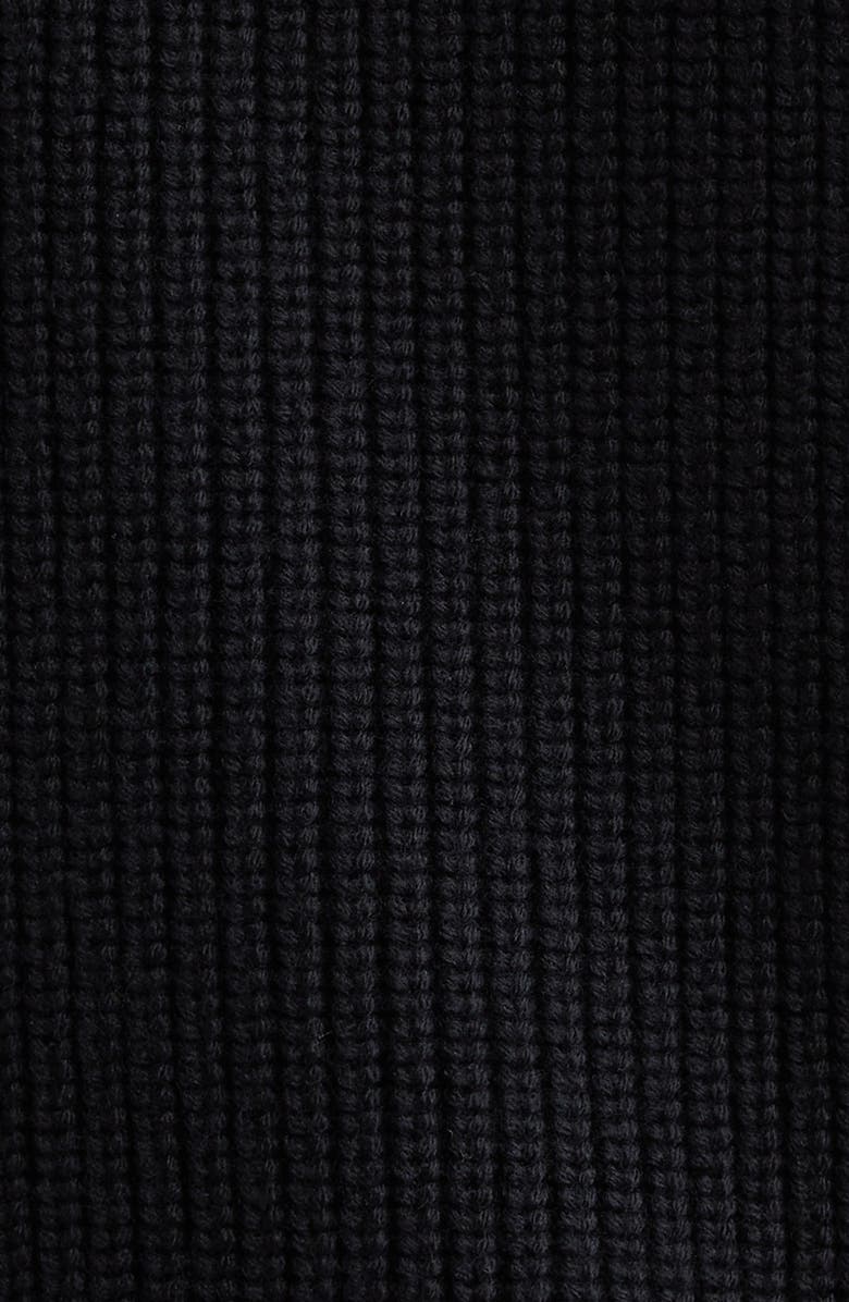 Moncler Rib Wool Cardigan with Removable Down Bib, Alternate, color, Black