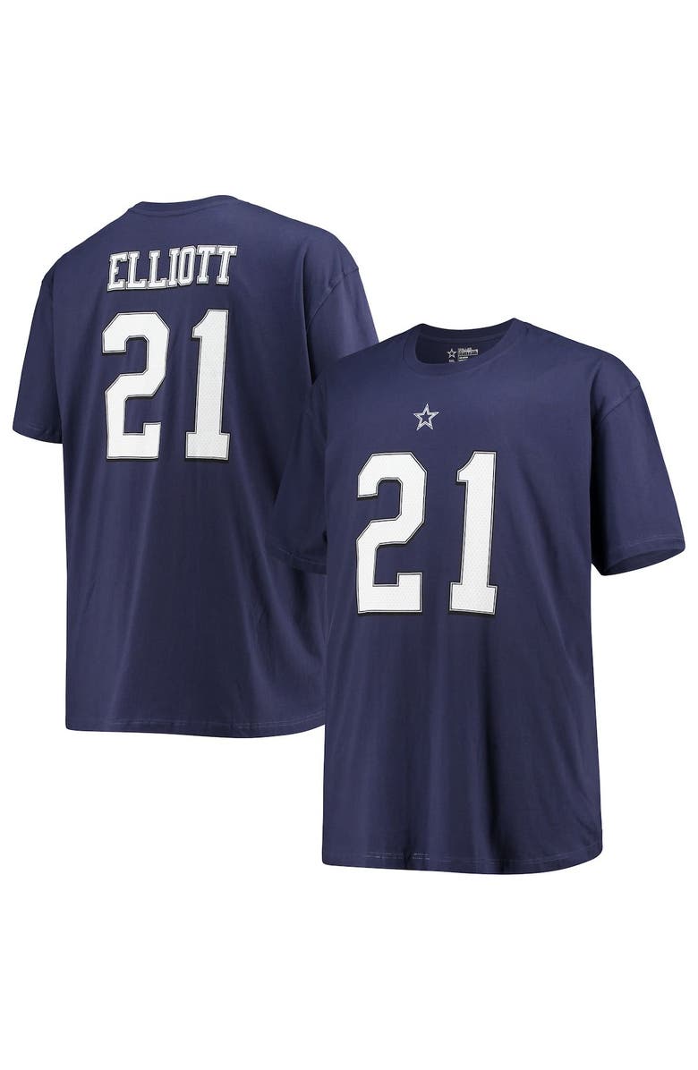NFL Men's Ezekiel Elliott Navy Dallas Cowboys Big & Tall Player Name & Number T-Shirt, Alternate, color,