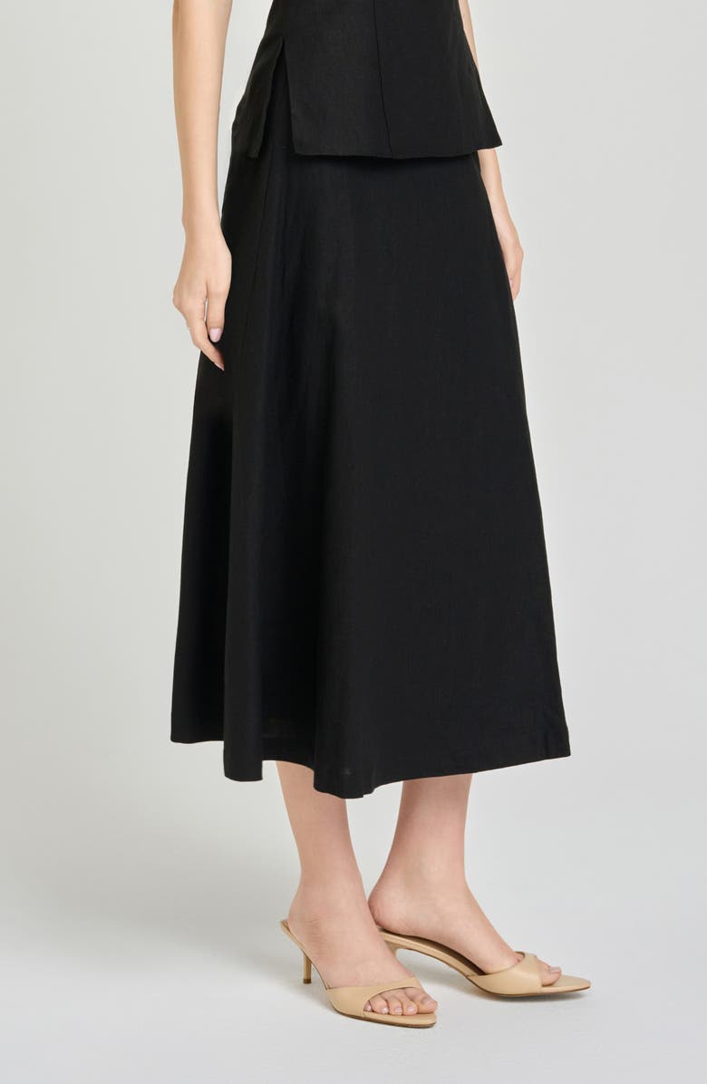 WAYF x Hannah Lovey Porter Capri Linen Blend Midi Skirt, Alternate, color, 
