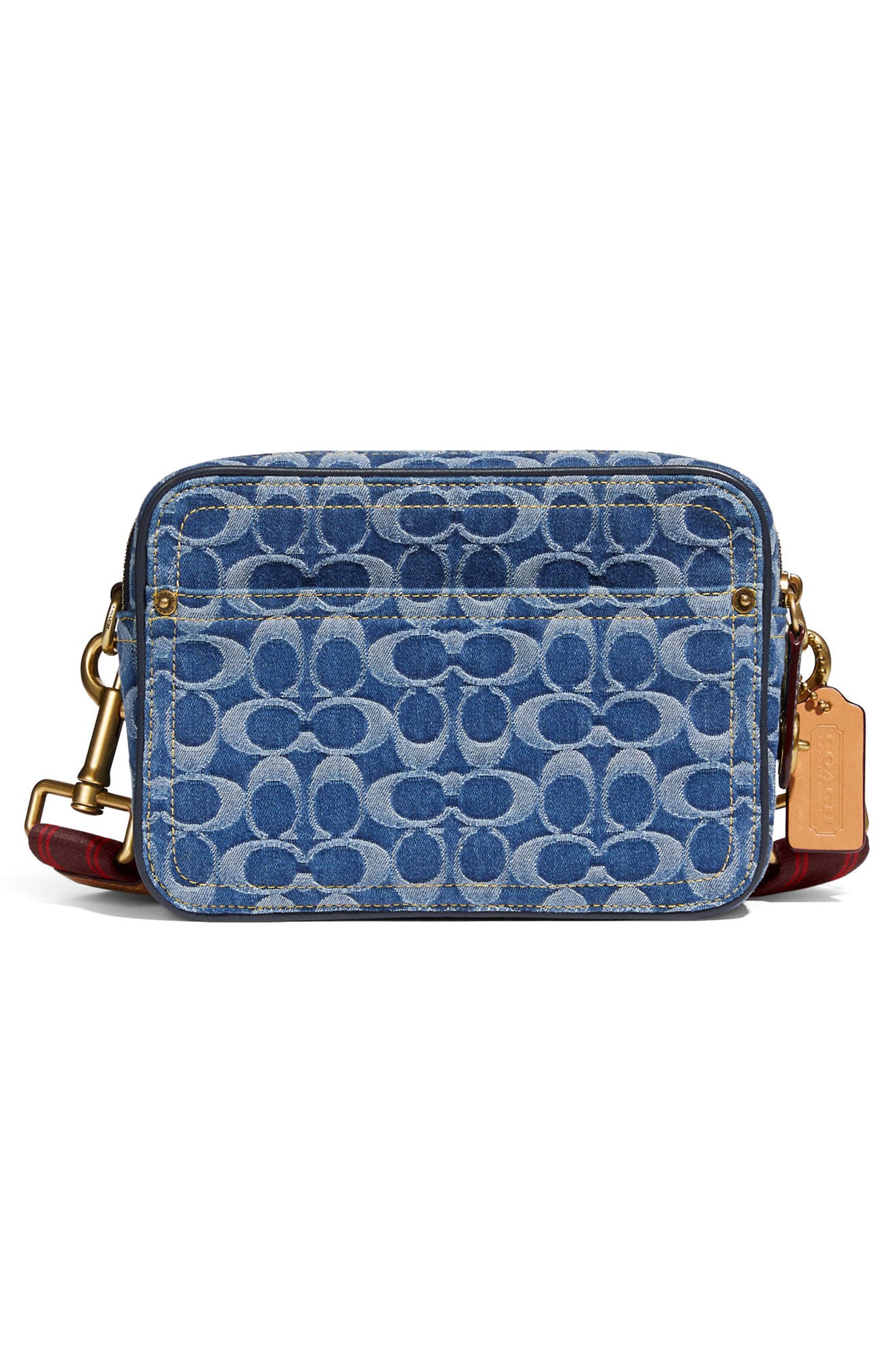 COACH Flight Signature Denim Crossbody Bag, Alternate, color, 
