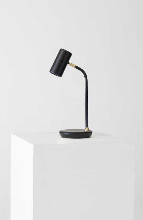 Ezra 16.5" Modern LED Reading Table Lamp with Built-in Wireless Charging Pad