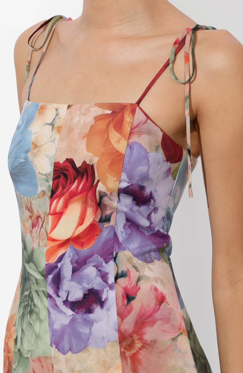 Alice + Olivia Jeanette Floral Panel Dress, Alternate, color, Storm Floral