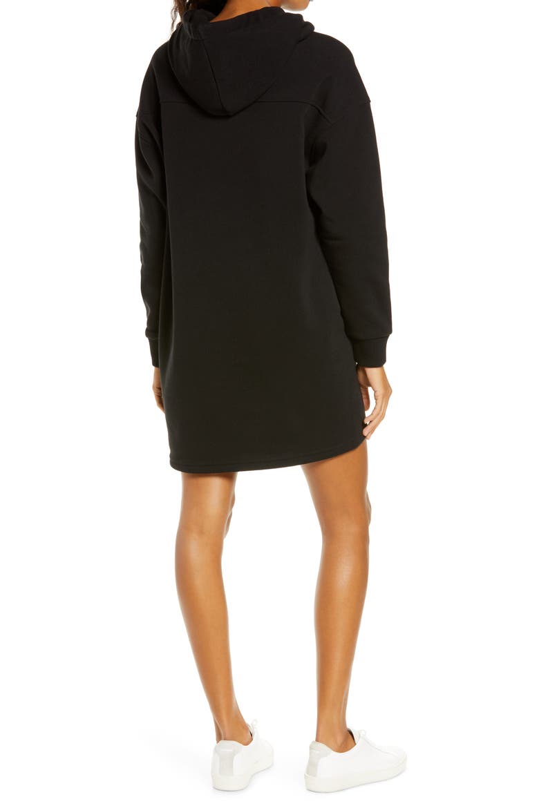 Lucille Hoodie Dress, Alternate, color, BLACK