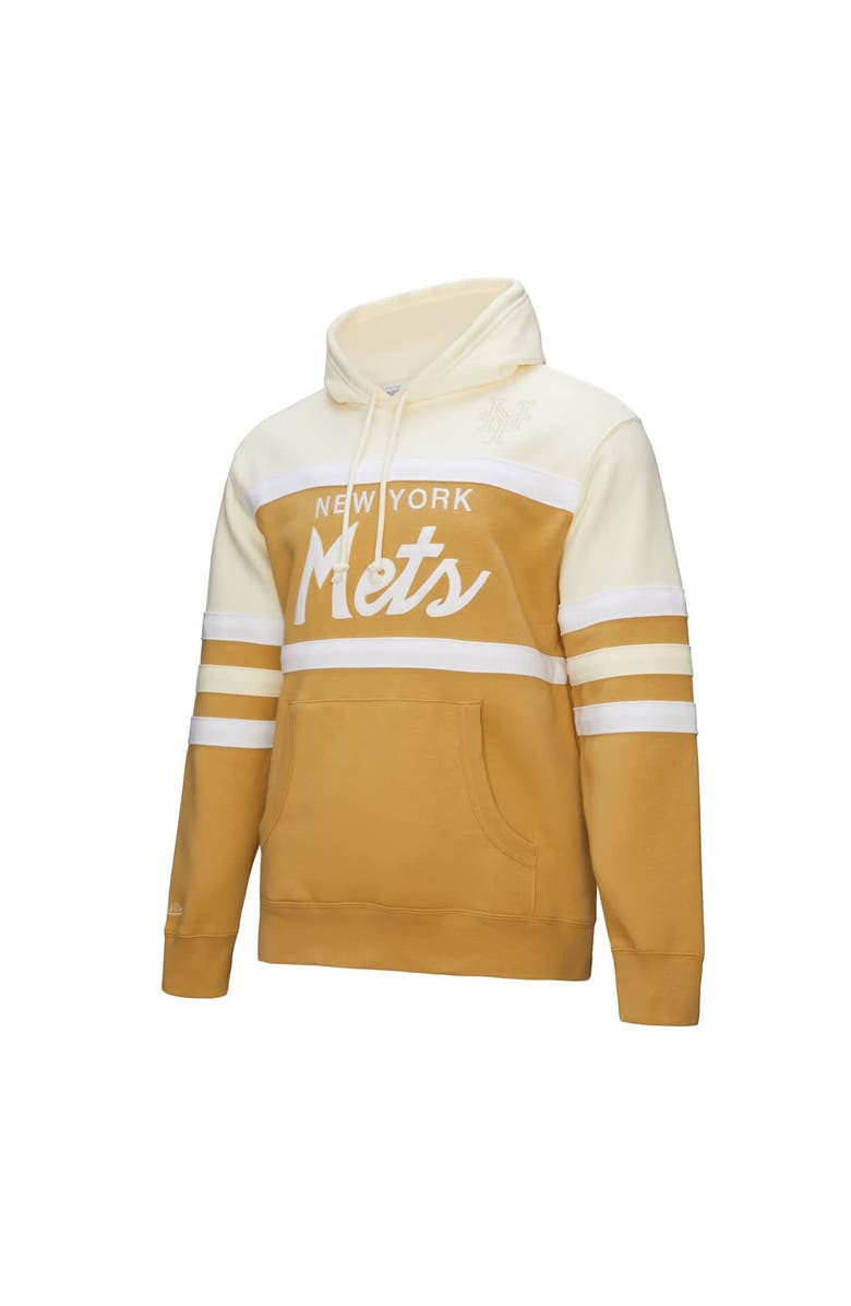 Mitchell & Ness Men's Mitchell & Ness Tan/Cream New York Mets Head Coach Pullover Hoodie, Alternate, color, Tan