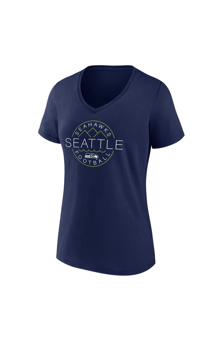 FANATICS Women's Fanatics College Navy Seattle Seahawks Hometown Defensive Stand V-Neck T-Shirt, Alternate, color, Navy