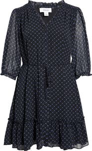 CeCe Ruffled V-Neck Mini Dress