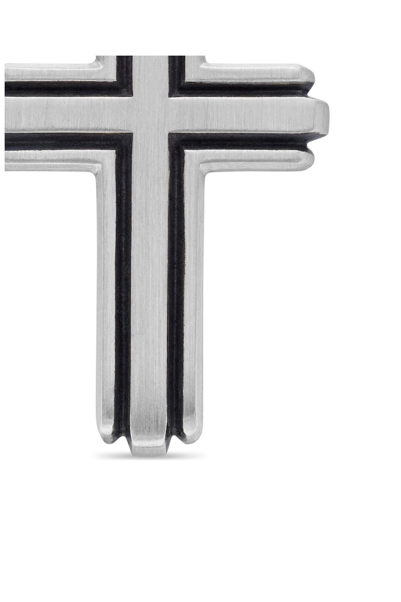 Deco Cross Enhancer Pendant, Alternate, color, SILVER