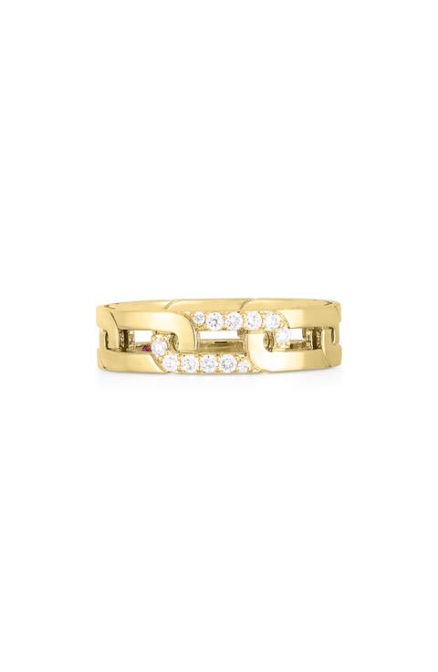 Navarra Oro Classic Link Pavé Diamond Ring