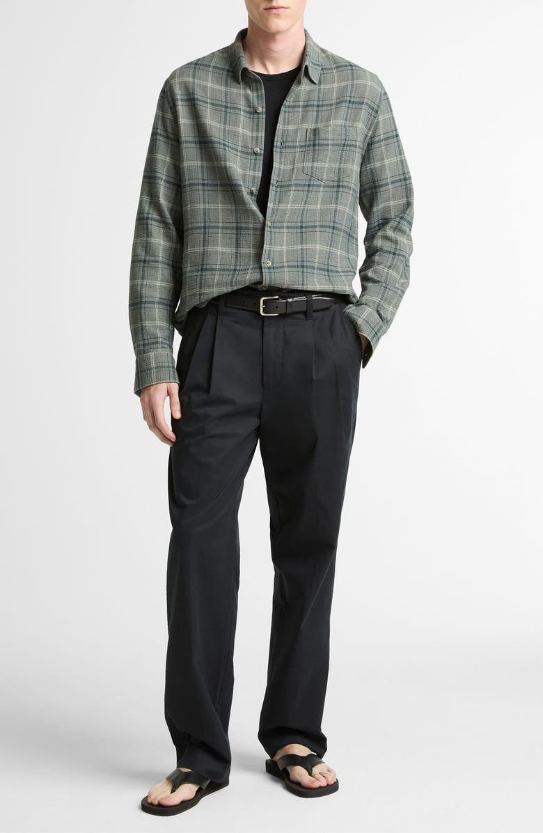 Vince Catskill Plaid Button-Up Shirt, Alternate, color, Seaweed/ Matcha