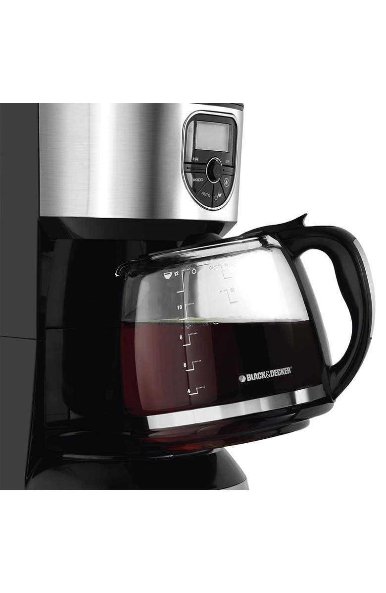 Black And Decker 12 Cup Programmable Coffeemaker in Black and Silver, Alternate, color, Black