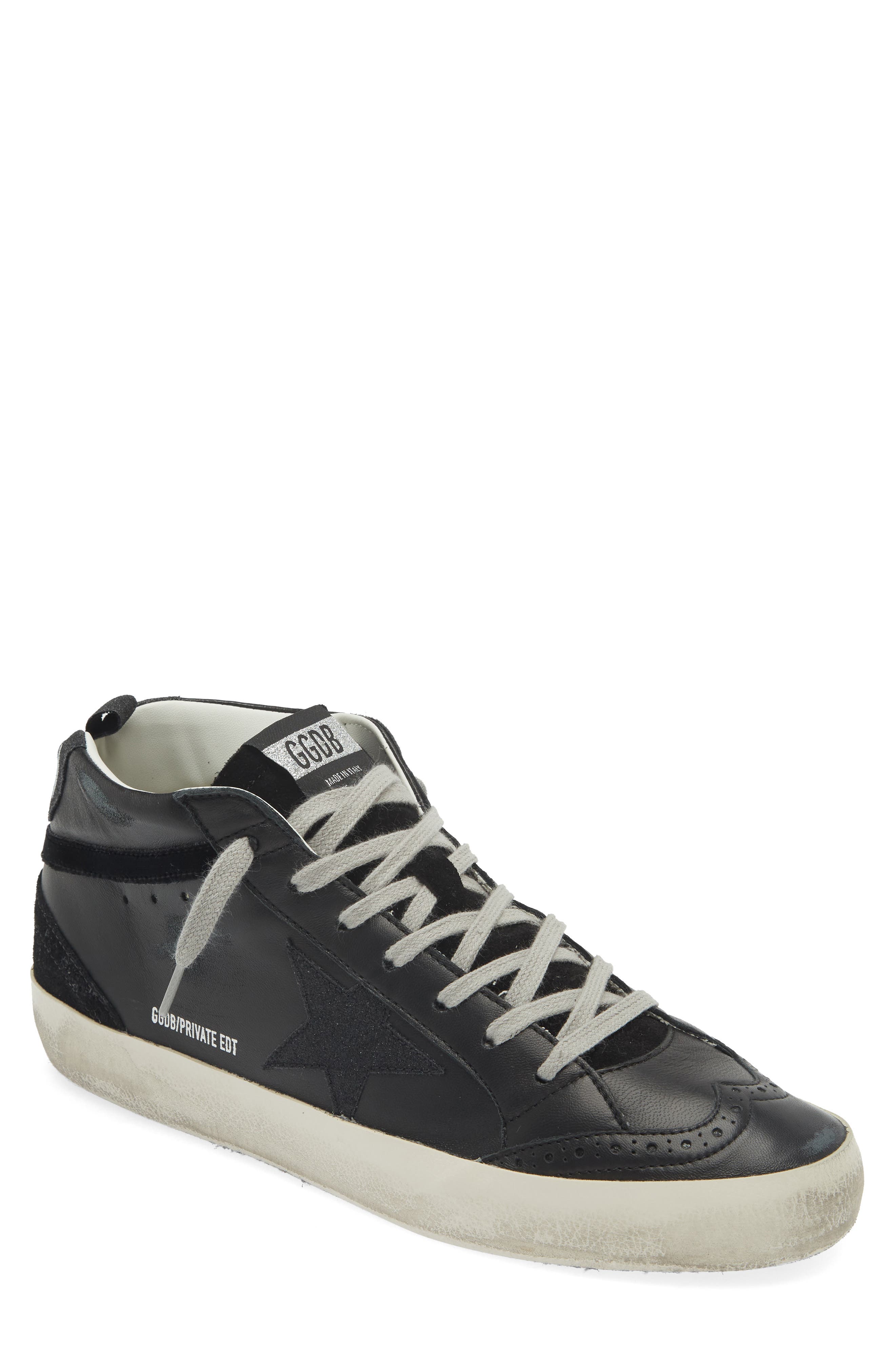 Golden Goose Mid Star Sneaker, Main, color, Black