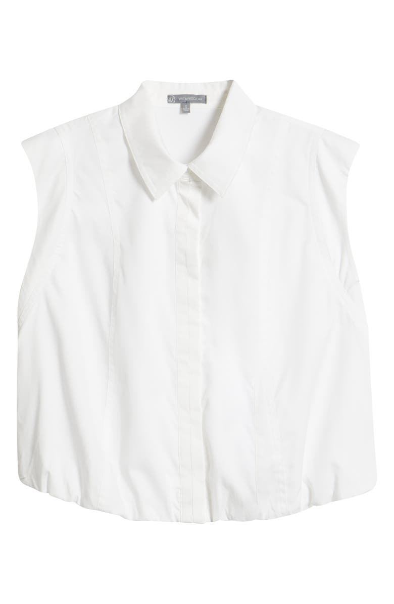 Wit & Wisdom Cap Sleeve Button-Up Shirt, Alternate, color, White