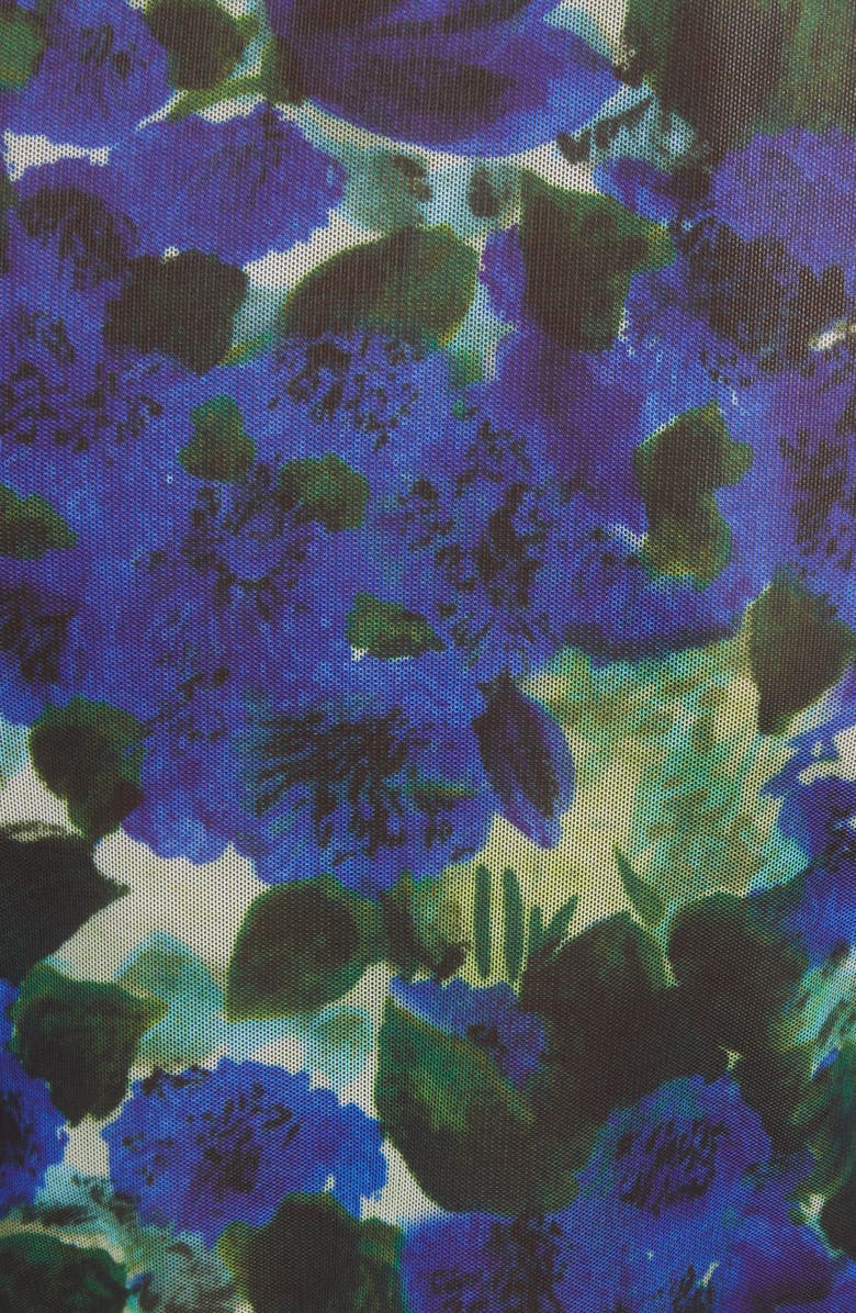 Dries Van Noten Heyser Floral Print Mesh Turtleneck, Alternate, color, 