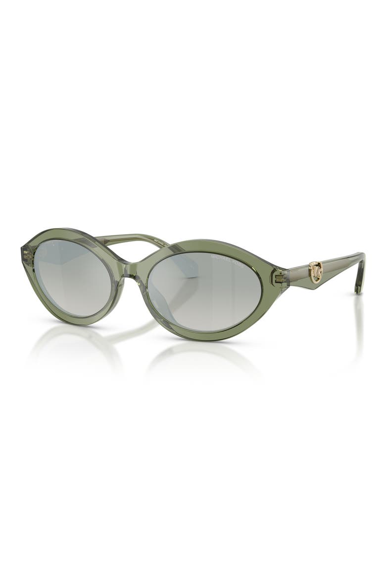 Carlazzo 55mm Oval Sunglasses, Alternate, color, GREEN TRANSPARENT / GREEN