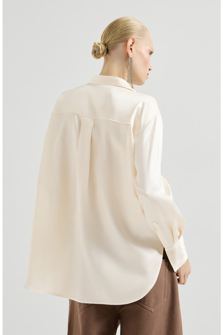 Silk satin blouse, Alternate, color, Panama