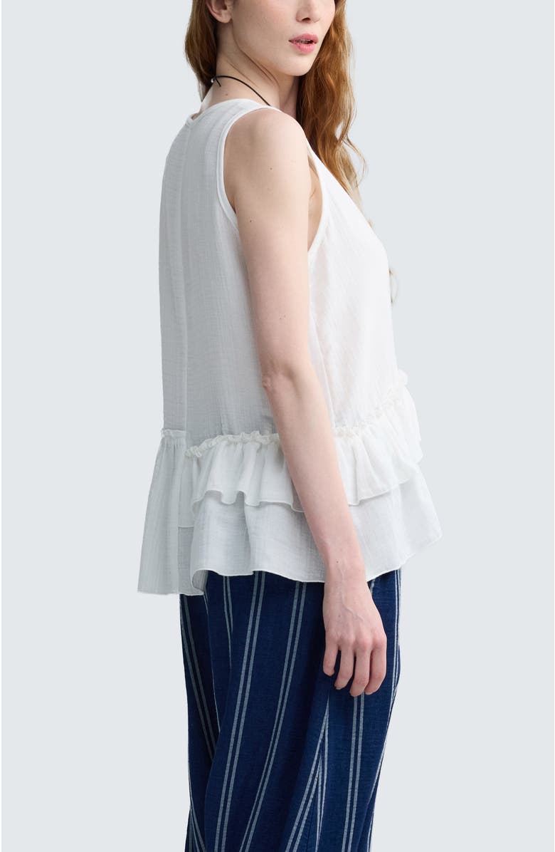 LUUKAA Camellia Ruffled Muslin Top, Alternate, color, Ecru