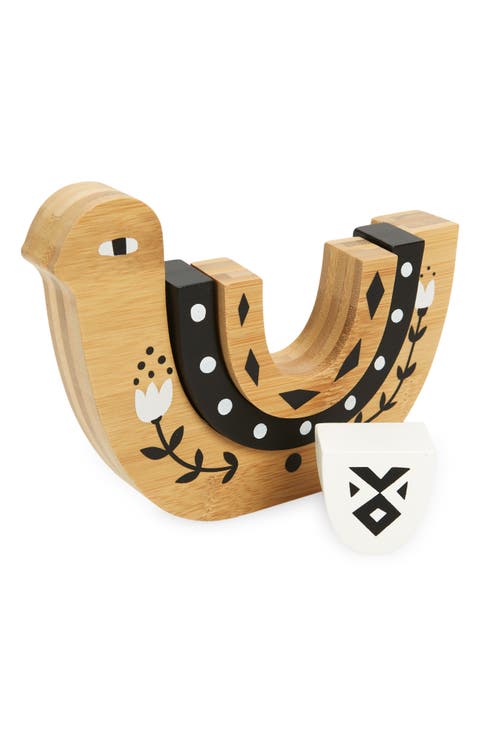 Bamboo Nesting Bird Stacking Toy Set