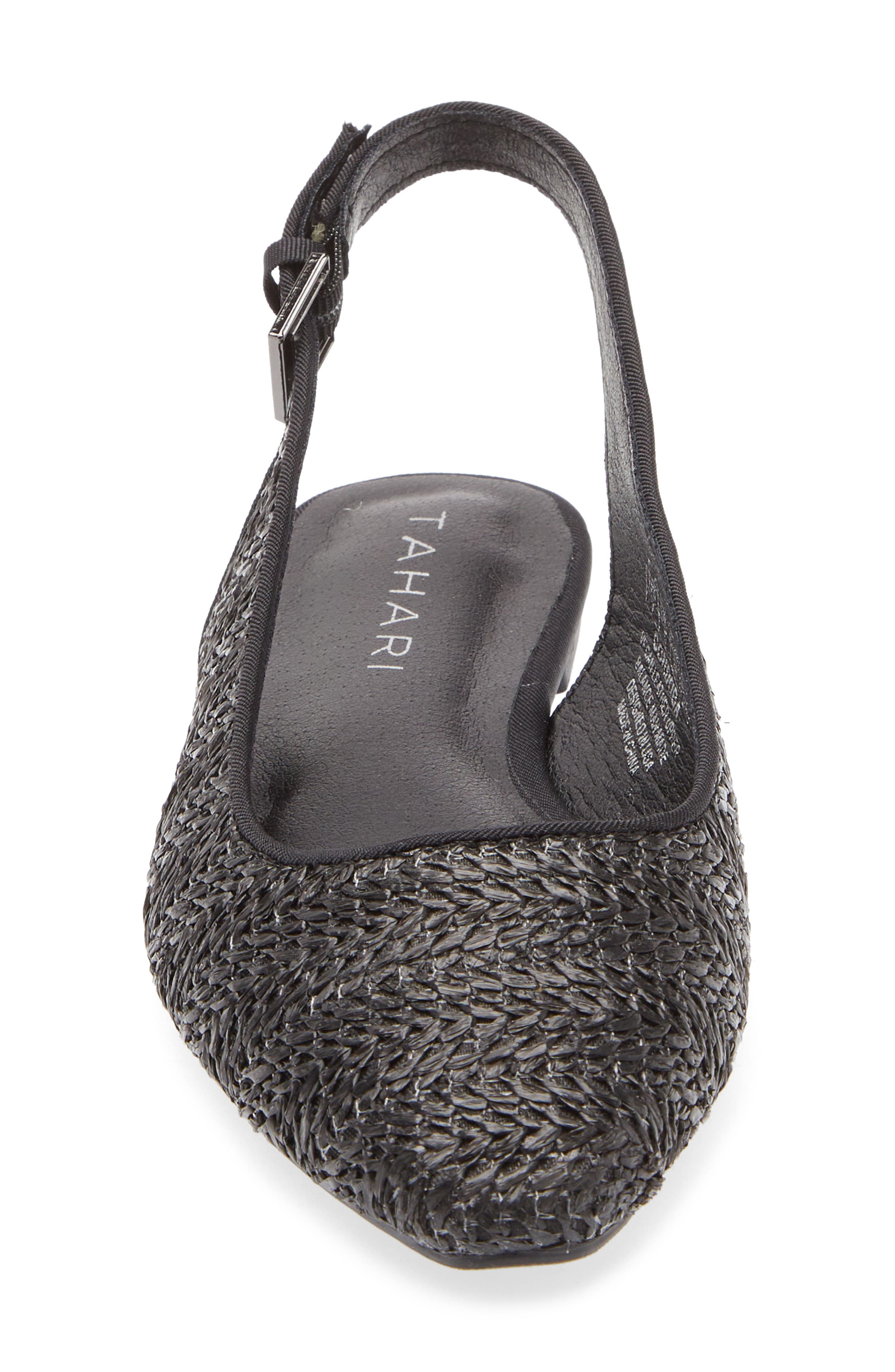 Tahari Faux Raffia Slingback Flat, Alternate, color, 