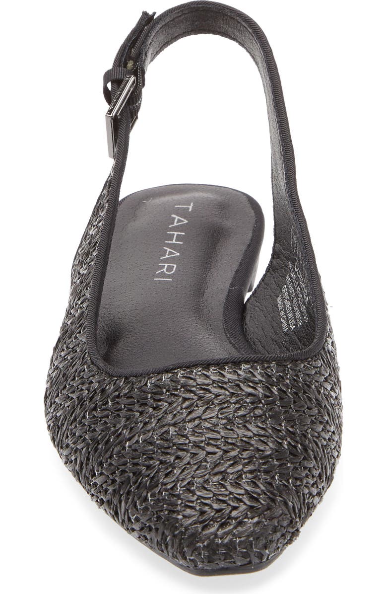Tahari Faux Raffia Slingback Flat, Alternate, color,