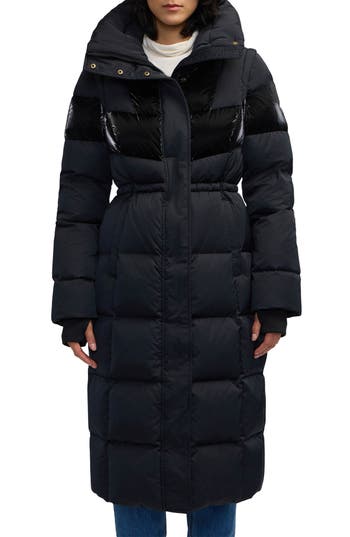 Scotch & Soda Kaatye Core Fit Water Repellent Maxi Puffer Coat In Black