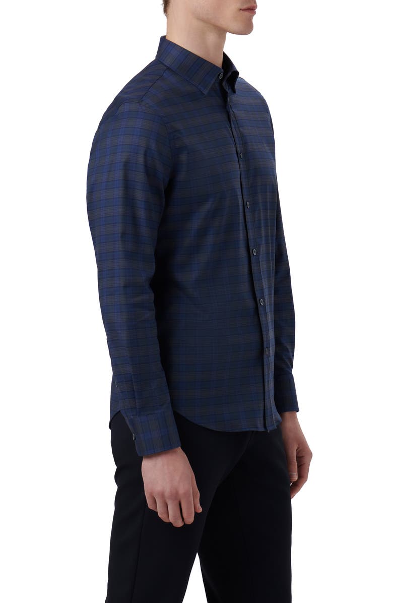 Bugatchi Karl Plaid Stretch Cotton Button-Up Shirt, Alternate, color,