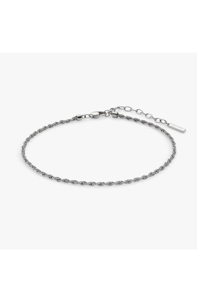 Alex and Ani Mini Rope Chain Anklet, Main, color, Silver
