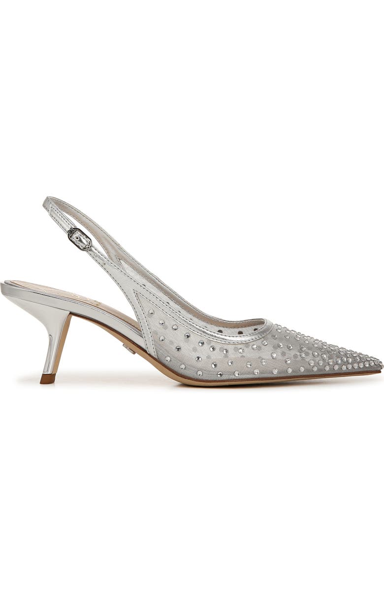 Sam Edelman Bianka Slingback Mesh Pointed Toe Pump, Alternate, color, Soft Silver