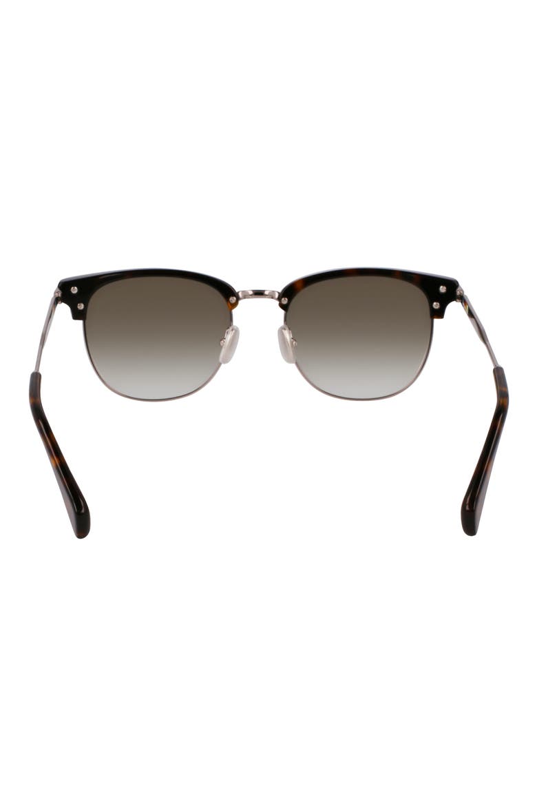 Linden 52mm Gradient Modified Rectangular Sunglasses, Alternate, color, GUNMETAL/ HAVANA