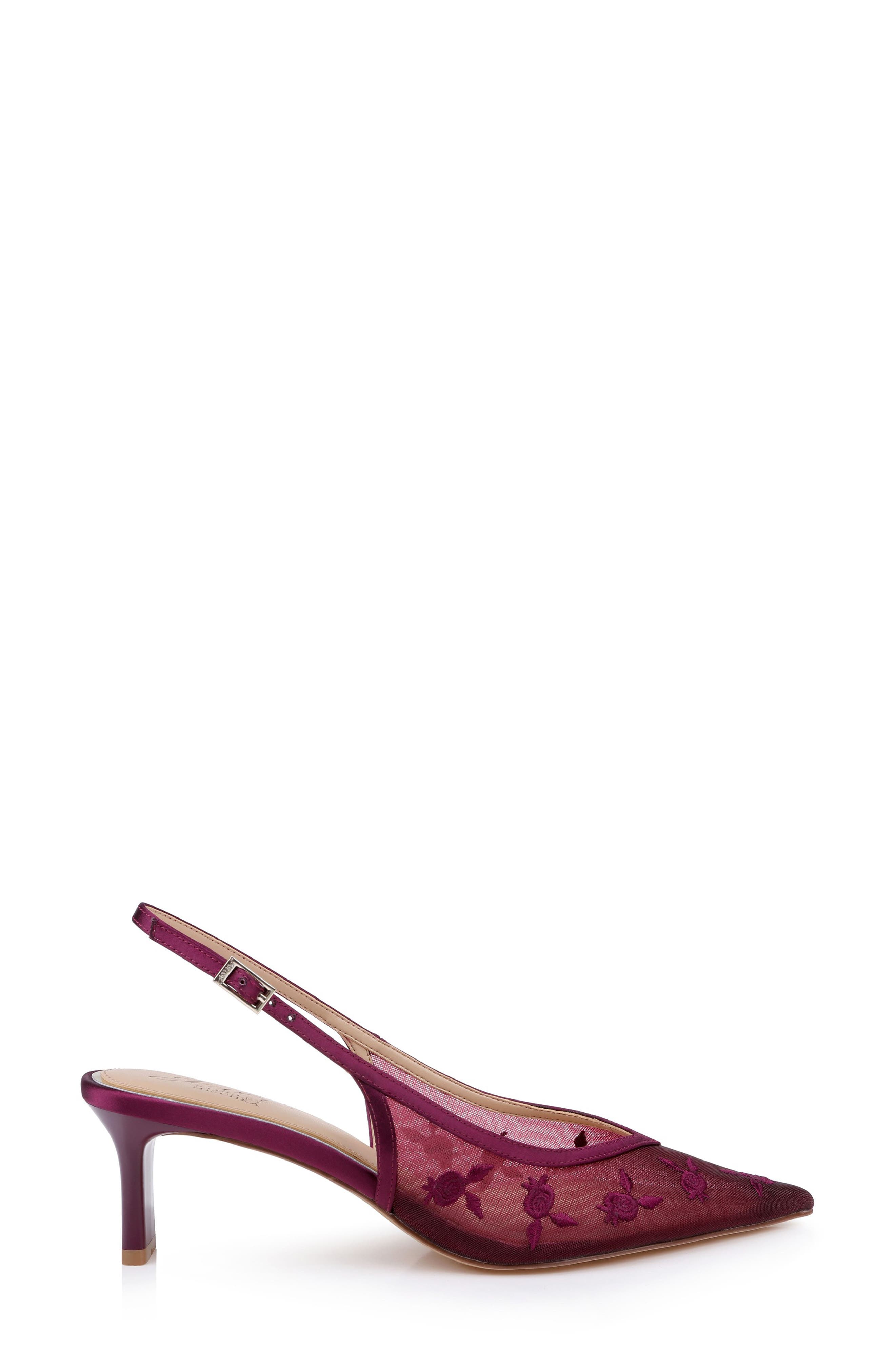 Zahra II Slingback Pointed Toe Pump, Alternate, color, WINE SATIN